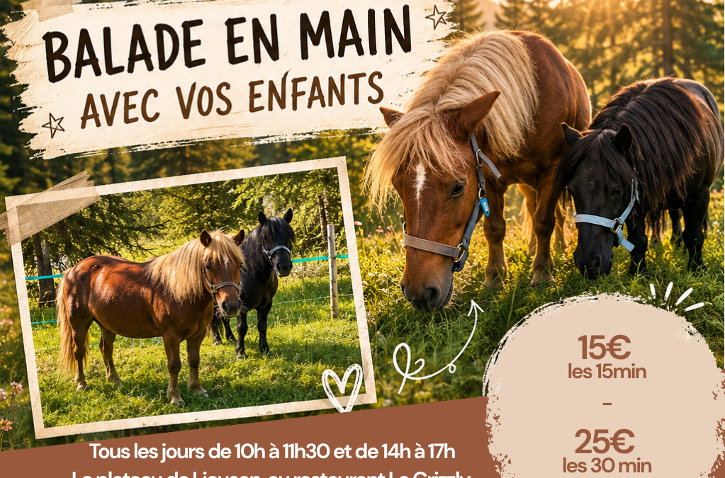 Balade à poneys en main